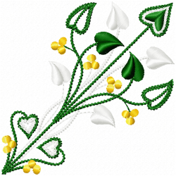 Flowers And Tree Embroidery Design 1